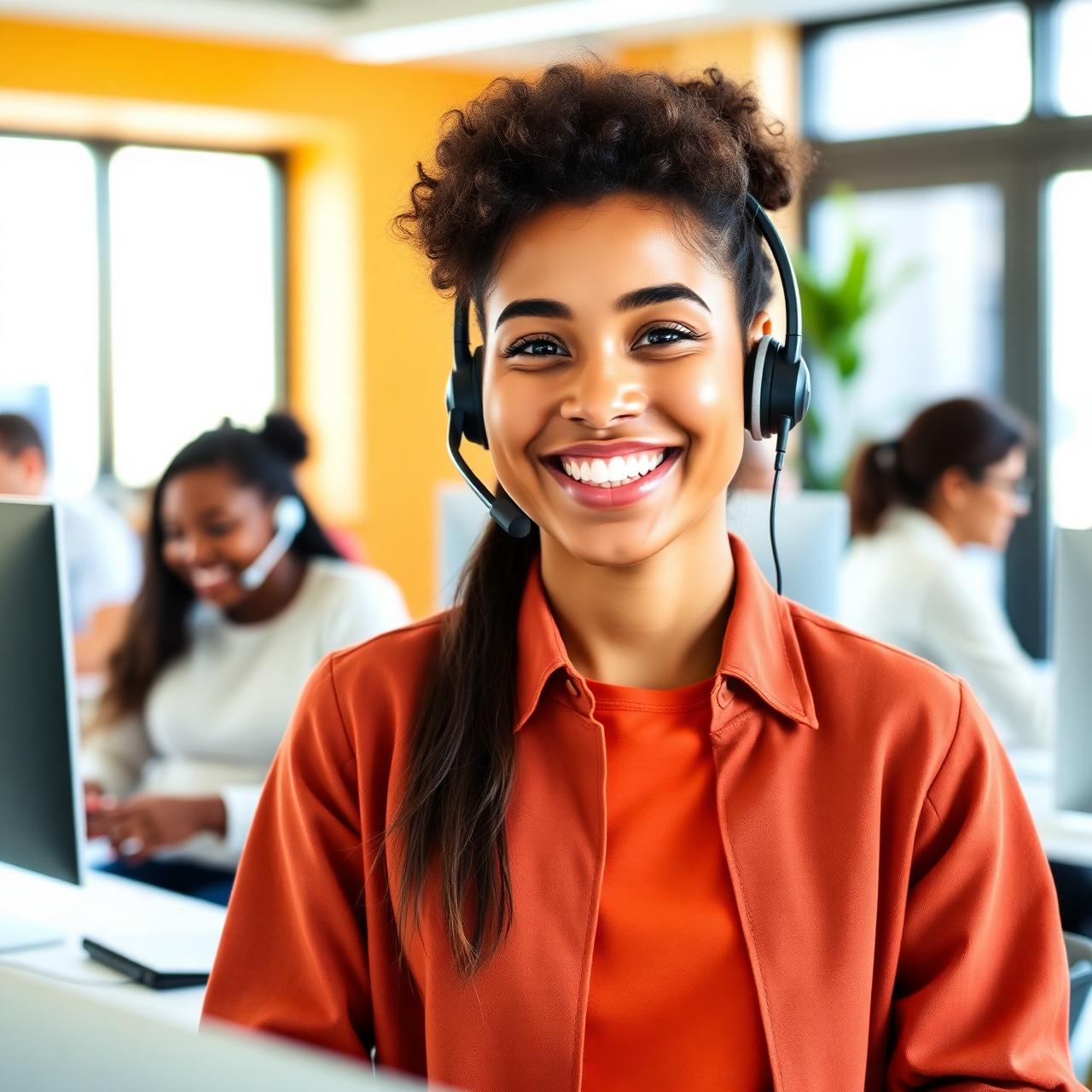 Peachtree Talent Partners new hire smiling at her desk
